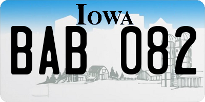 IA license plate BAB082