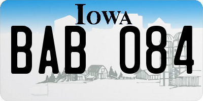 IA license plate BAB084