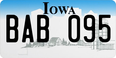 IA license plate BAB095