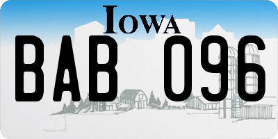IA license plate BAB096