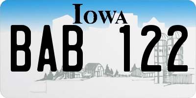 IA license plate BAB122