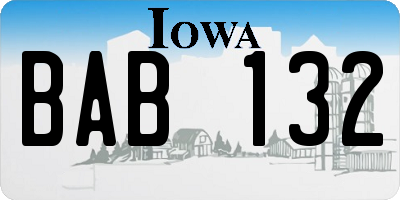 IA license plate BAB132
