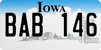 IA license plate BAB146