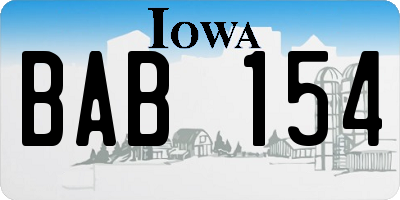 IA license plate BAB154