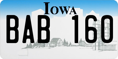 IA license plate BAB160