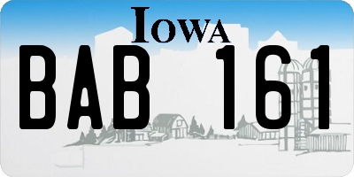 IA license plate BAB161