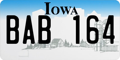 IA license plate BAB164