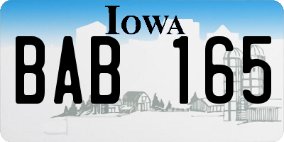 IA license plate BAB165
