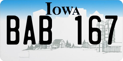 IA license plate BAB167