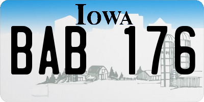 IA license plate BAB176