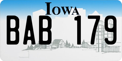 IA license plate BAB179