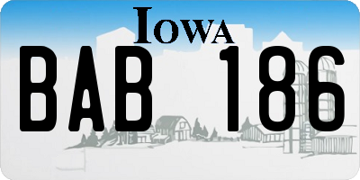 IA license plate BAB186