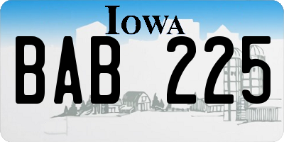 IA license plate BAB225