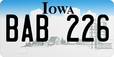 IA license plate BAB226