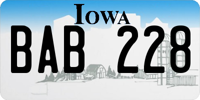 IA license plate BAB228