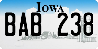 IA license plate BAB238