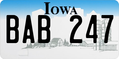 IA license plate BAB247