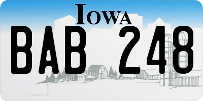 IA license plate BAB248
