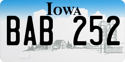 IA license plate BAB252
