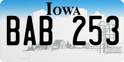 IA license plate BAB253