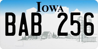 IA license plate BAB256