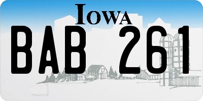 IA license plate BAB261