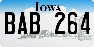 IA license plate BAB264