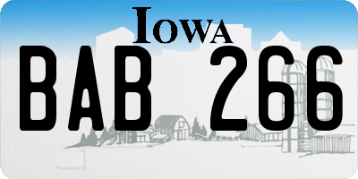 IA license plate BAB266