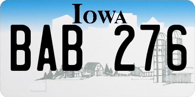 IA license plate BAB276