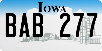 IA license plate BAB277