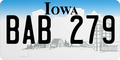 IA license plate BAB279