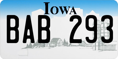 IA license plate BAB293
