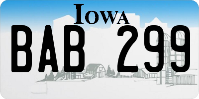 IA license plate BAB299
