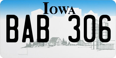 IA license plate BAB306