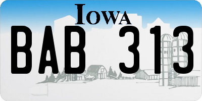 IA license plate BAB313