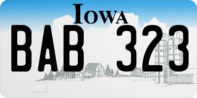 IA license plate BAB323