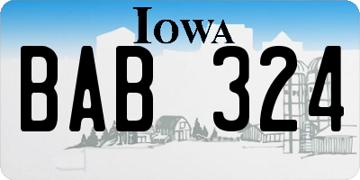 IA license plate BAB324