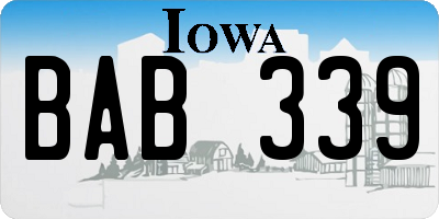 IA license plate BAB339