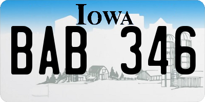 IA license plate BAB346