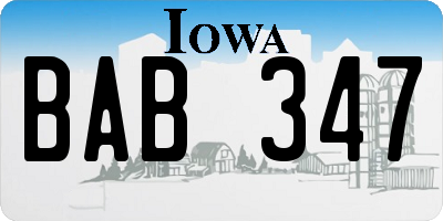 IA license plate BAB347