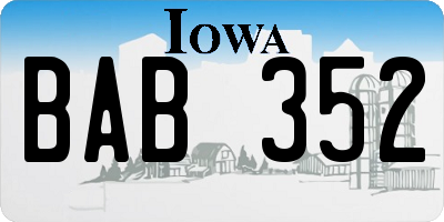 IA license plate BAB352