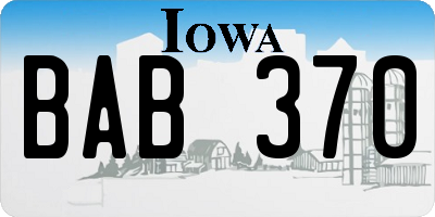 IA license plate BAB370