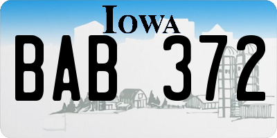 IA license plate BAB372