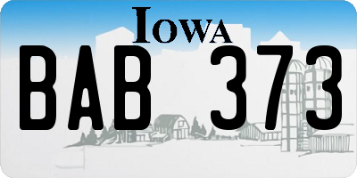 IA license plate BAB373