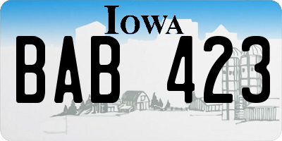IA license plate BAB423
