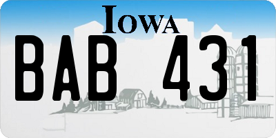 IA license plate BAB431