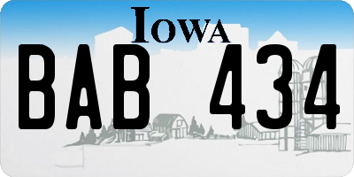IA license plate BAB434