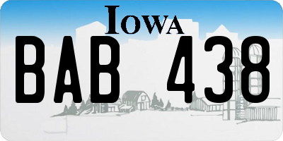 IA license plate BAB438