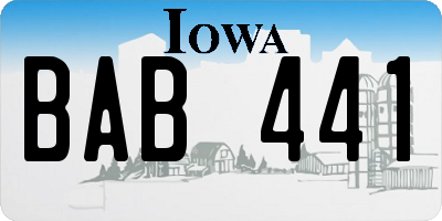 IA license plate BAB441