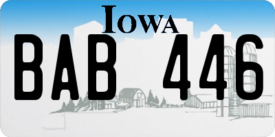 IA license plate BAB446